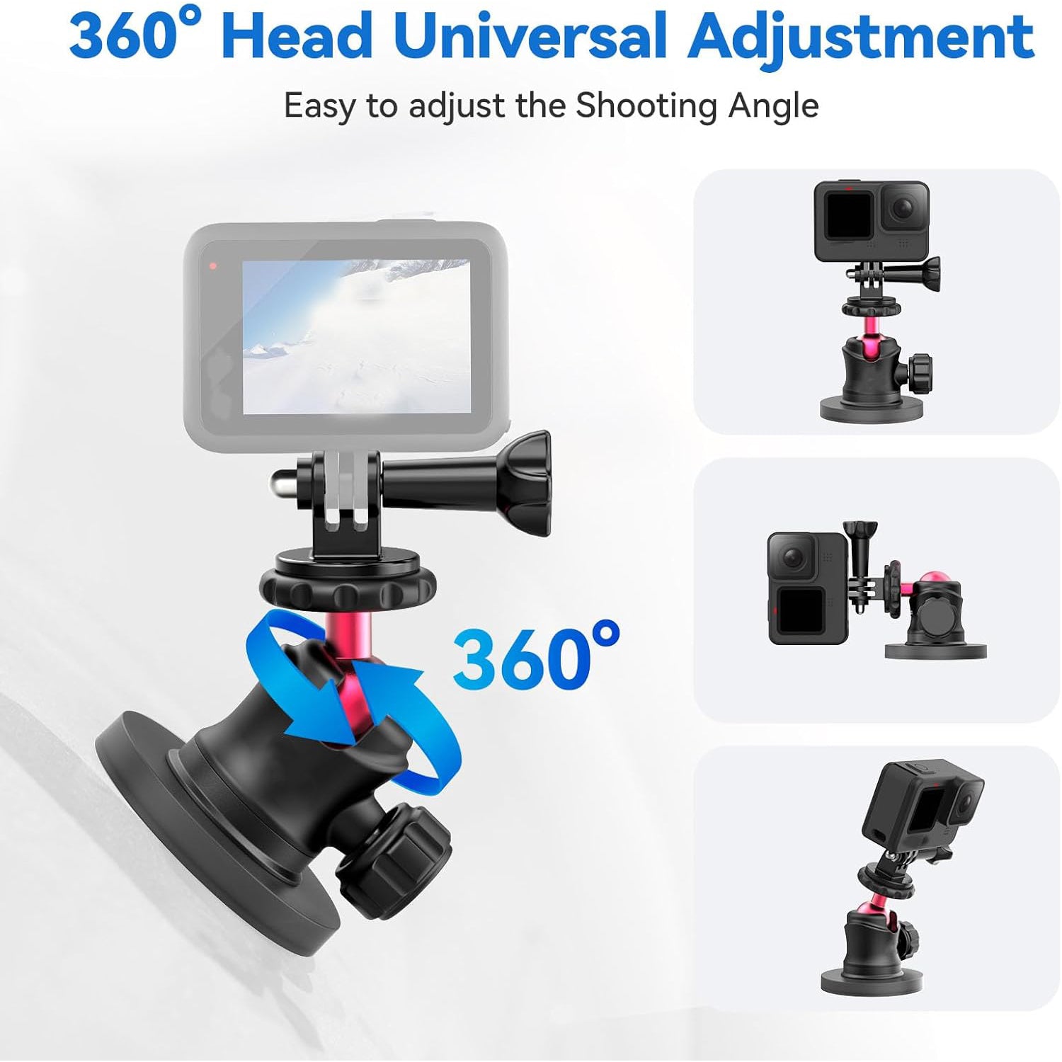 Magnetic Camera Mount for Action Camera – Strong Magnetic Base with 6 Built-In Magnets