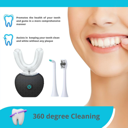Electric ultrasonic U-shaped toothbrush provides 360° all-around cleaning