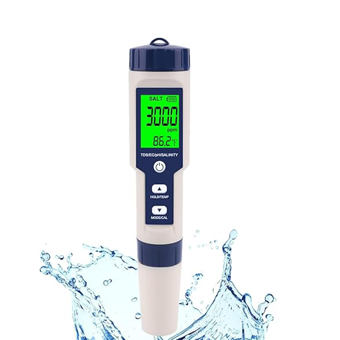 Pool salinity meter and pH meter