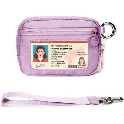 Keychain Wallet for Women – Mini Zip Card Holder with ID Window & Coin Purse