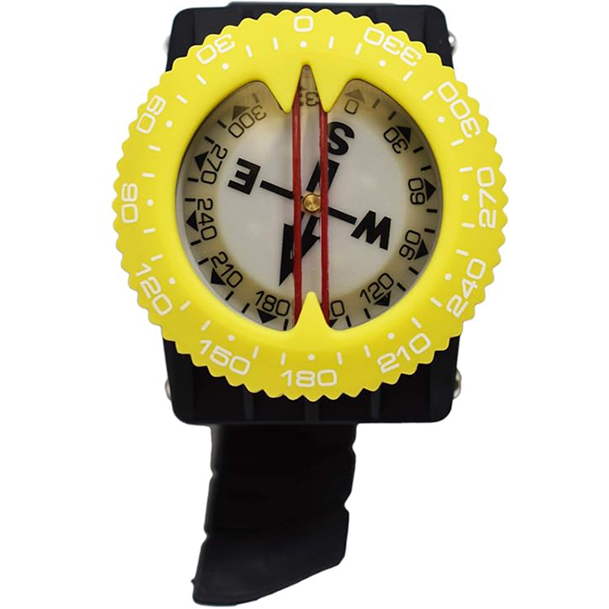 Diving compass (wrist strap/elastic cord fixed type)