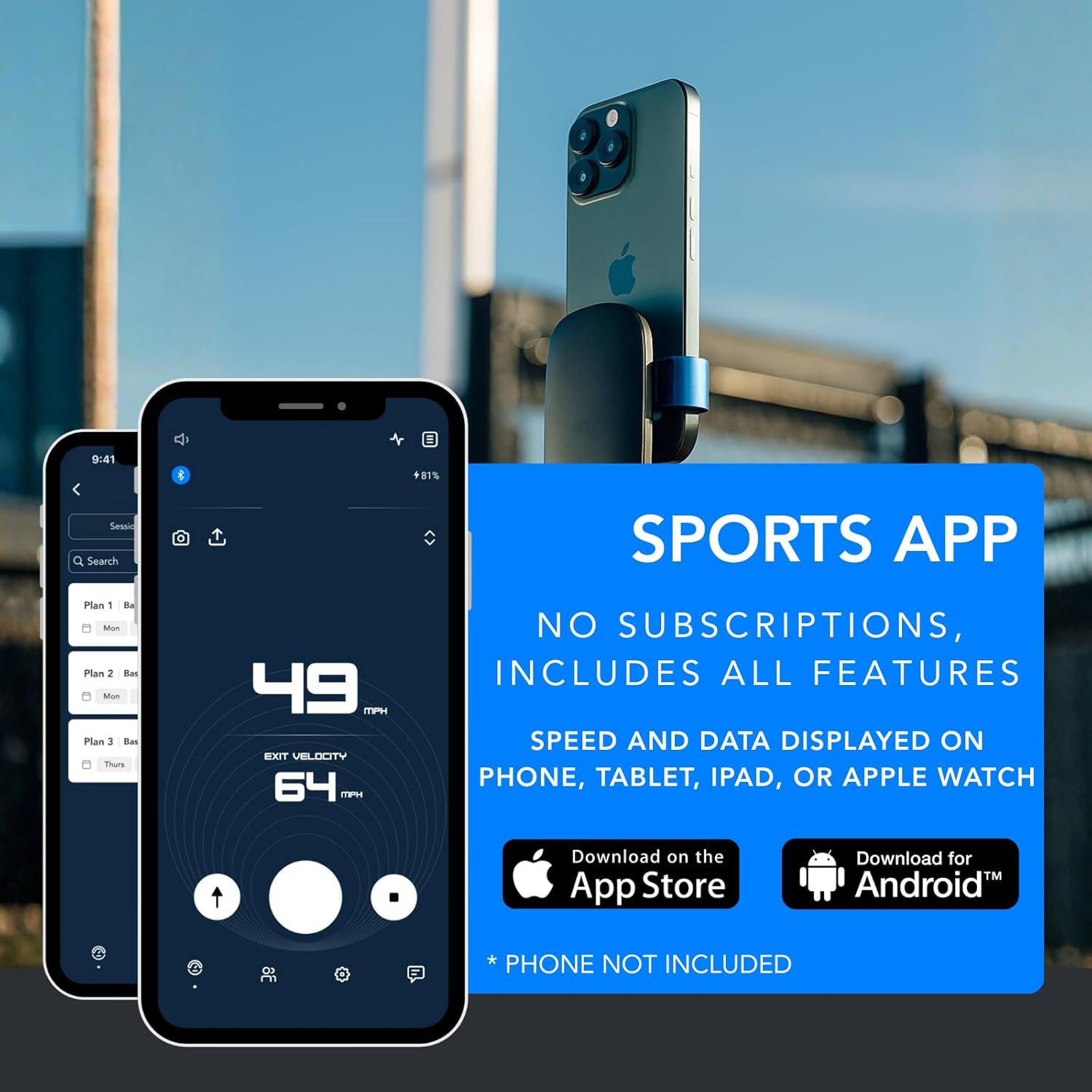 Sports Speed Radar Gun – Rechargeable Radar for Baseball, Softball & Golf