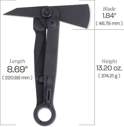 Compact black folding axe with a deadbolt lock