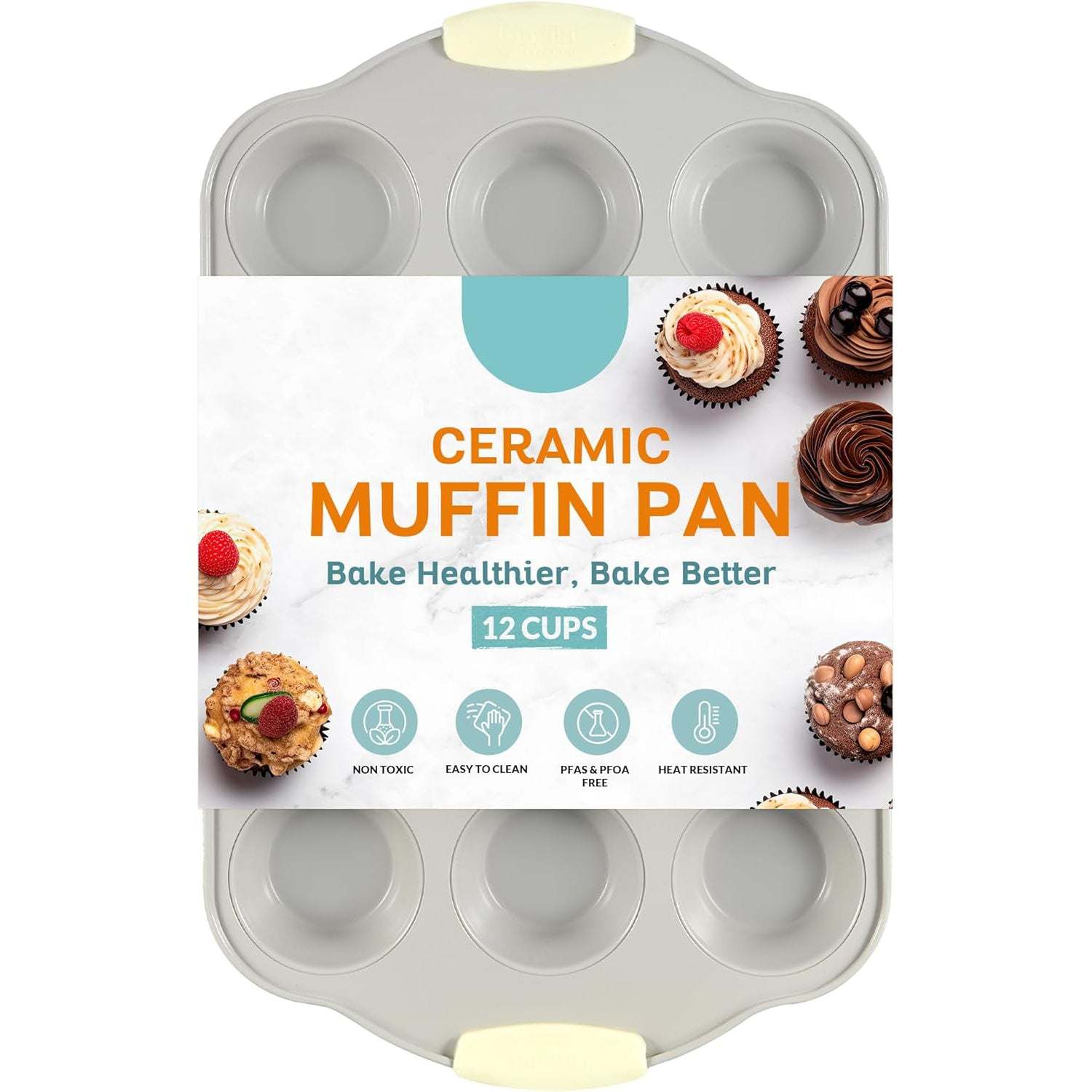 Non-Stick 12-Cup Silicone  Pan with Steel Rack - BPA Free, Non-Toxic, Deformation-Resistant