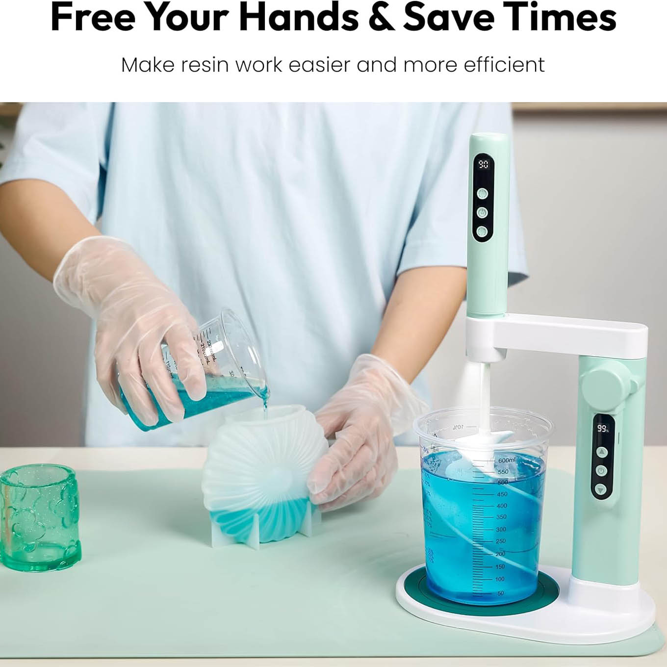 Epoxy Mixer with Electric Stand – Hands-Free | LED Display