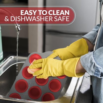 Non-Stick 12-Cup Silicone  Pan with Steel Rack - BPA Free, Non-Toxic, Deformation-Resistant