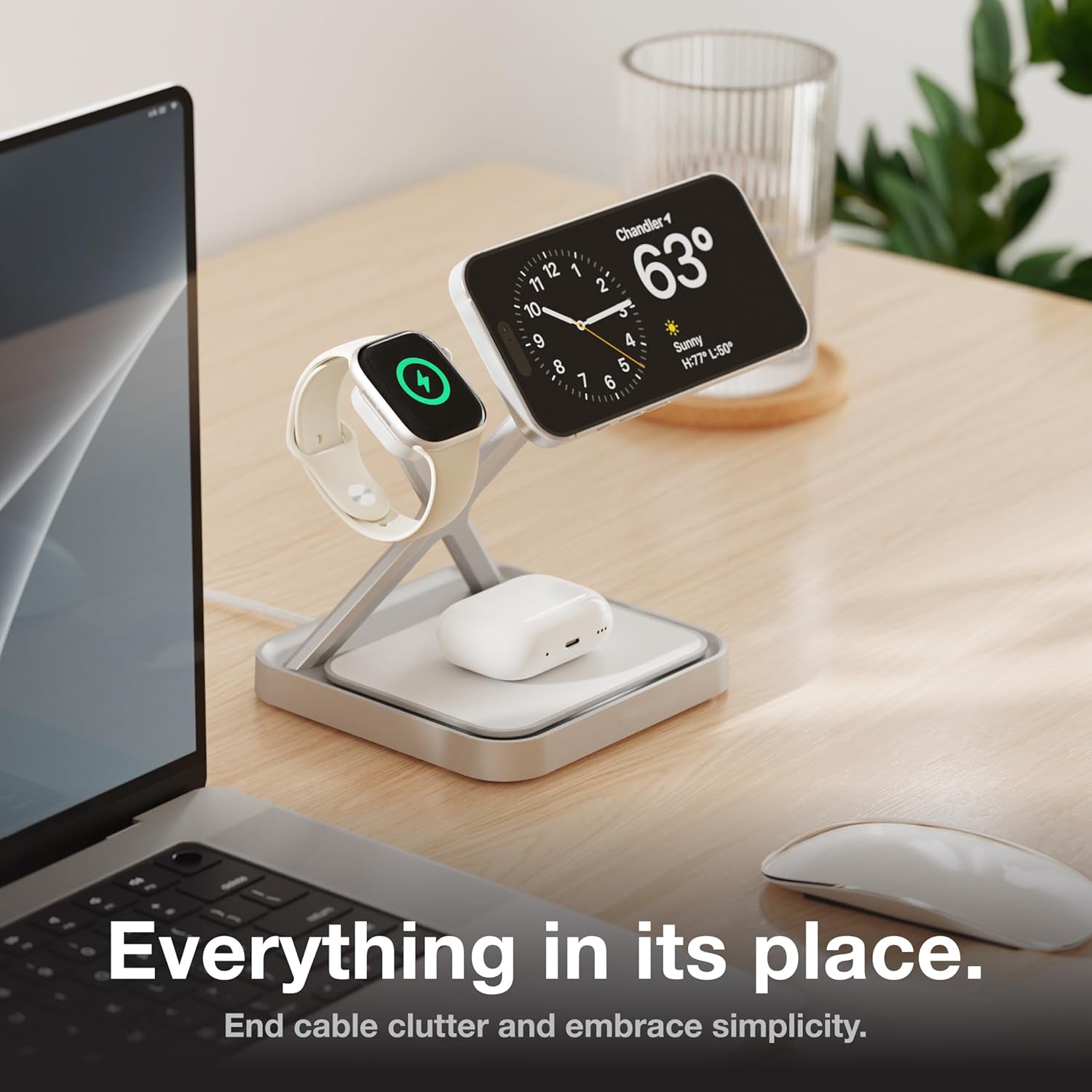 3-in-1 Wireless Charging Stand – Charging Station for iPhone, Apple Watch, and AirPods