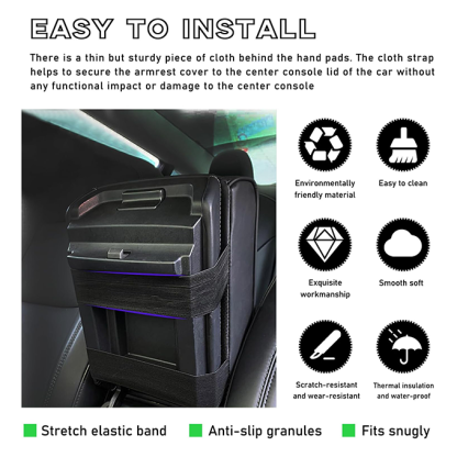 Car center armrest mat with 2 cup holders