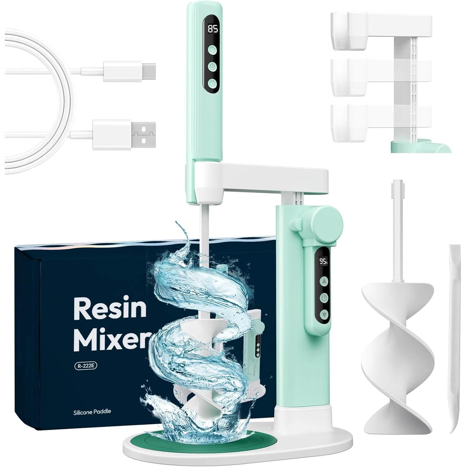 Epoxy Mixer with Electric Stand – Hands-Free | LED Display