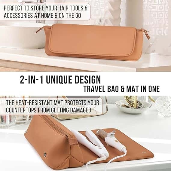 The All-in-One Heat-Resistant Travel Bag & Organizer for Hair Styling Tools.