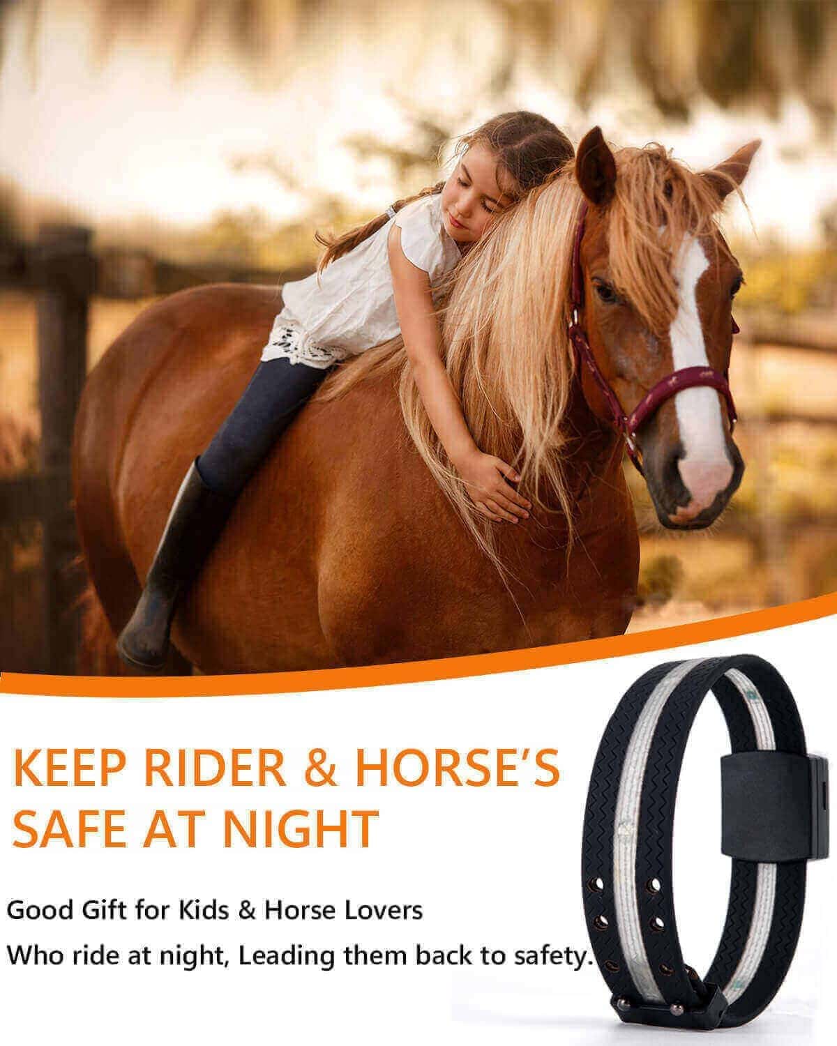🐎 4-Pack Rechargeable LED Horse Leg Bands – 7-Color Multi-Light Set for Night Riding & Events ✨