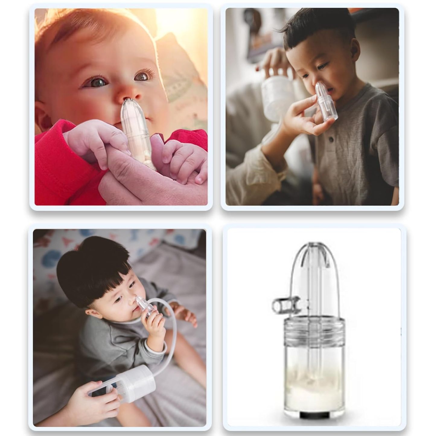 Patented Baby Nasal Aspirator – Hand Pump Nose Sucker with Non-Invasive Rounded Nozzle, Quiet & Safe Congestion Relief