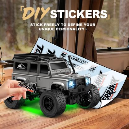 1/64 Scale Remote Control Mini Off-Road Car – Dual Speed, LED Lights