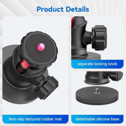 Magnetic Camera Mount for Action Camera – Strong Magnetic Base with 6 Built-In Magnets