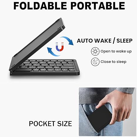 Compact wireless folding keyboard