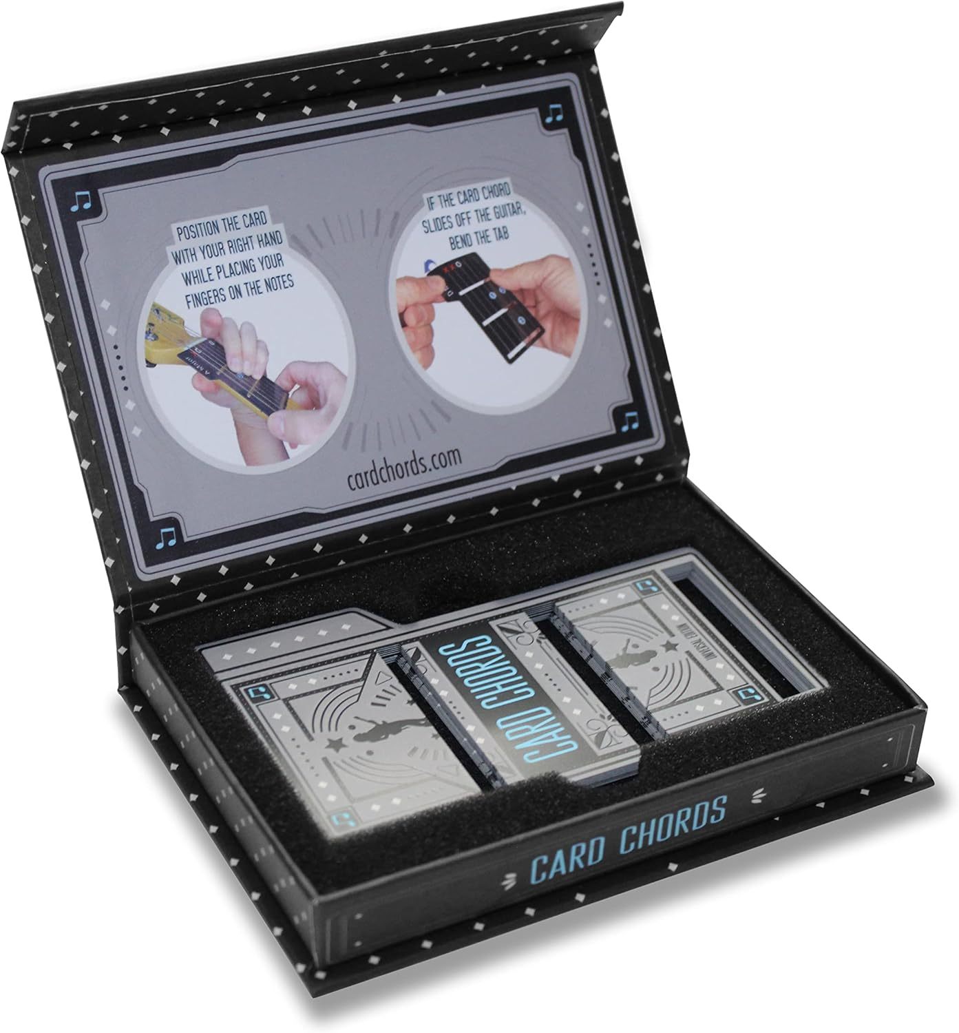 Instant Chord Cards Deluxe Edition with Carry Case – The On-the-Fretboard Learning System! 🎵