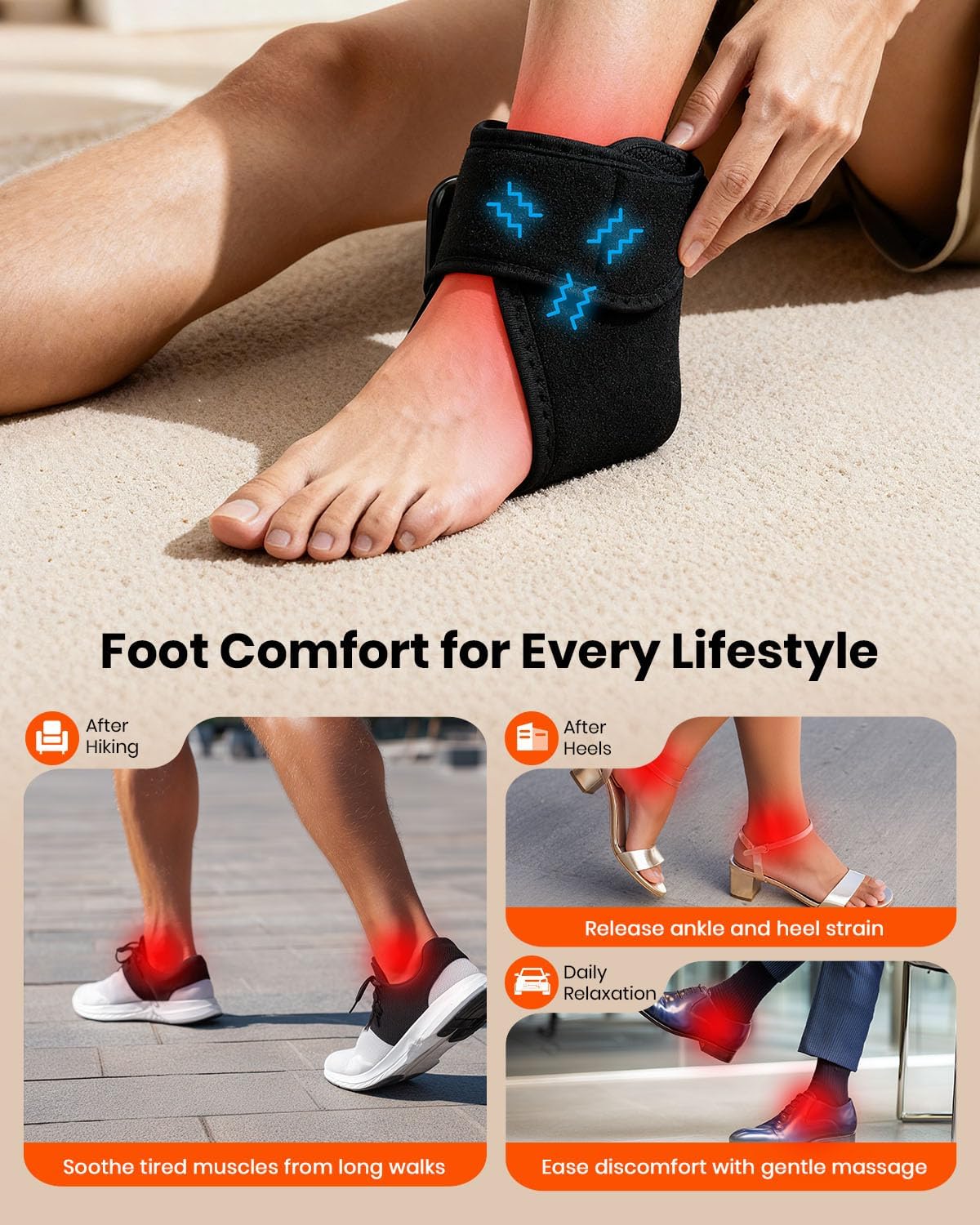 3-in-1 Wireless Portable Foot and Ankle Massager