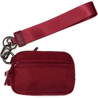 Keychain Wallet for Women – Mini Zip Card Holder with ID Window & Coin Purse
