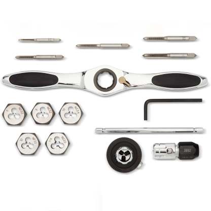 Metric Ratcheting Tap and Die Set (15-Piece)