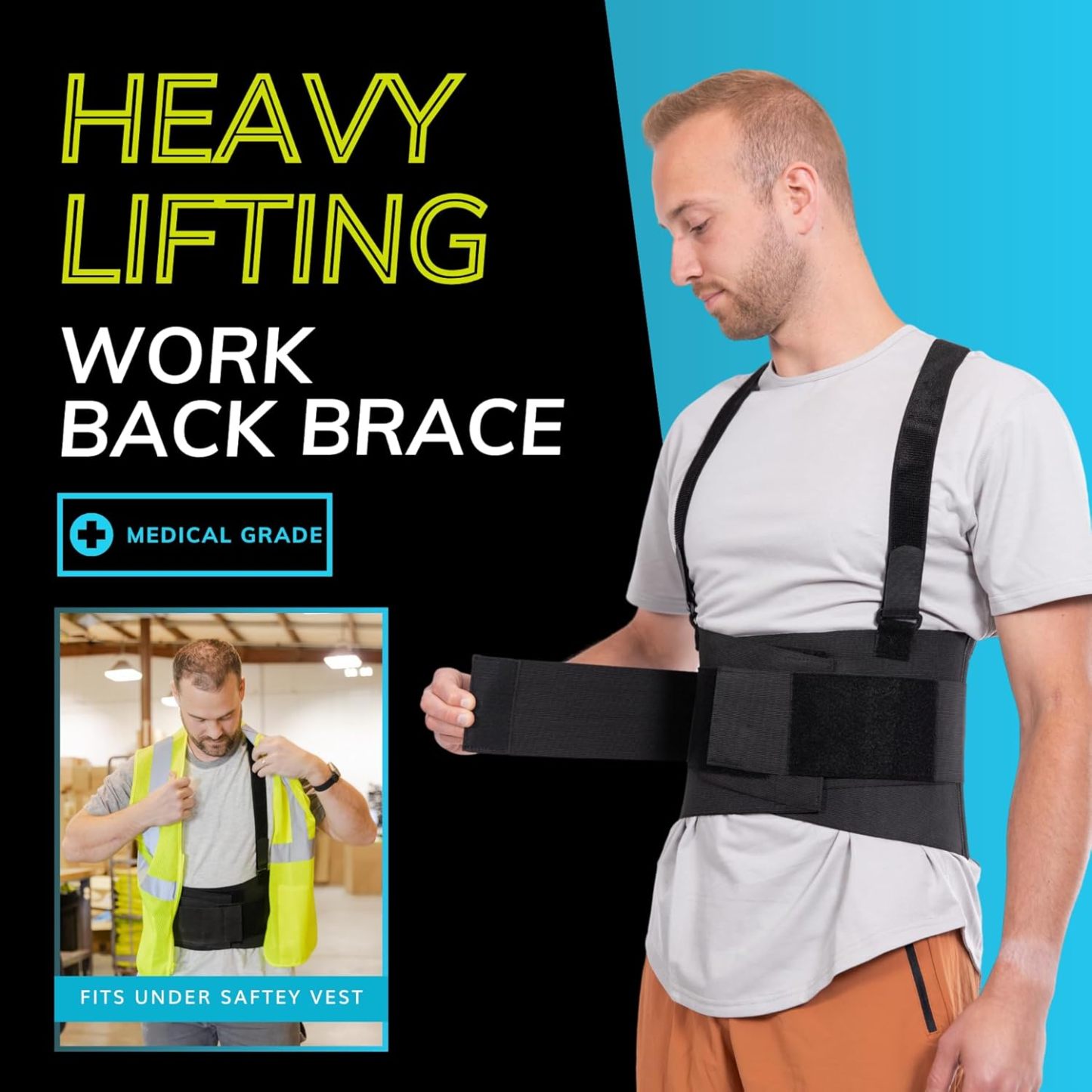 Industrial Back Support Straps | Detachable straps for safe handling of heavy loads