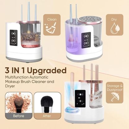 Electric Makeup Brush Cleaner, 3-in-1 Automatic Brush Cleaner