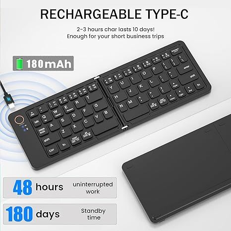 Compact wireless folding keyboard