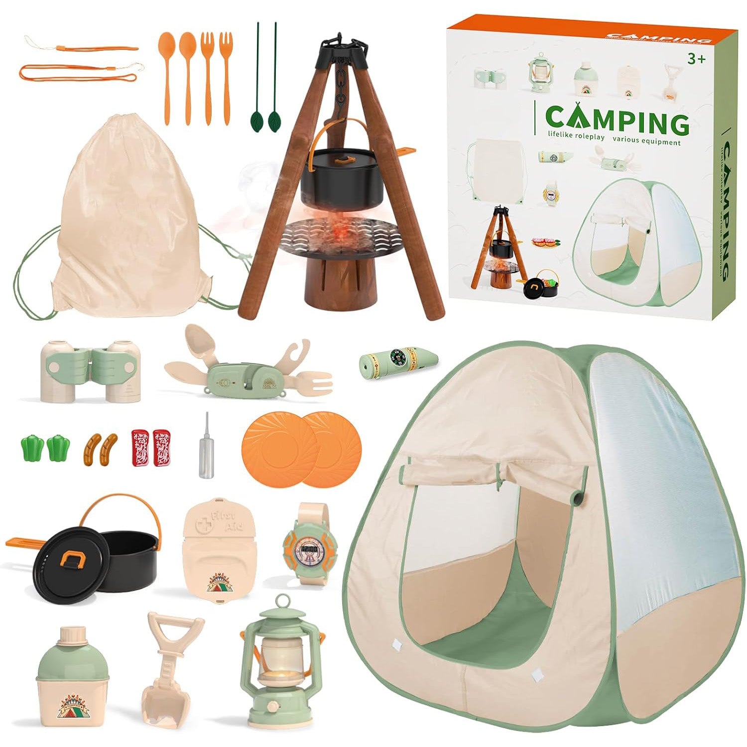 Kids Camping Set – Indoor & Outdoor Role Play Adventure Kit for Ages 3+