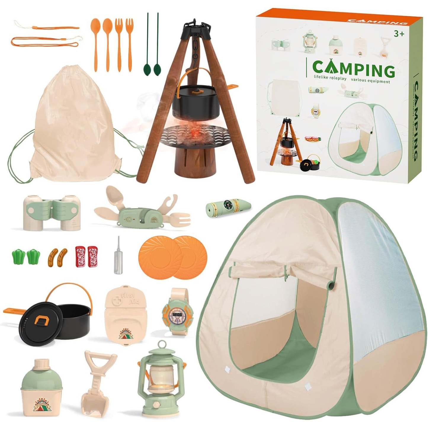 Kids Camping Set – Indoor & Outdoor Role Play Adventure Kit for Ages 3+