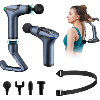 3-in-1 Massage Gun – Extended Handle & Belt | 12 Speed Levels