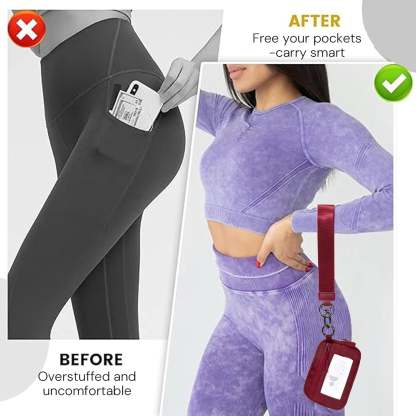 Keychain Wallet for Women – Mini Zip Card Holder with ID Window & Coin Purse