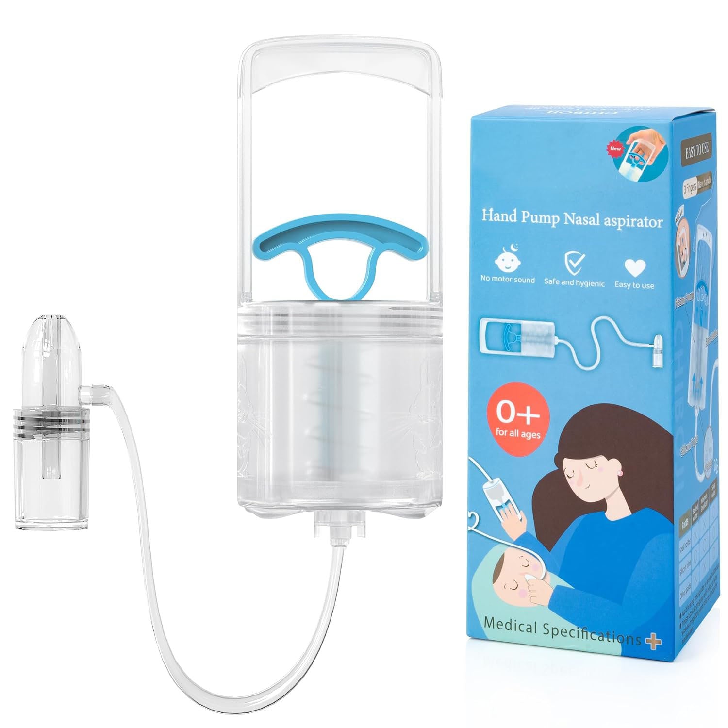 Patented Baby Nasal Aspirator – Hand Pump Nose Sucker with Non-Invasive Rounded Nozzle, Quiet & Safe Congestion Relief