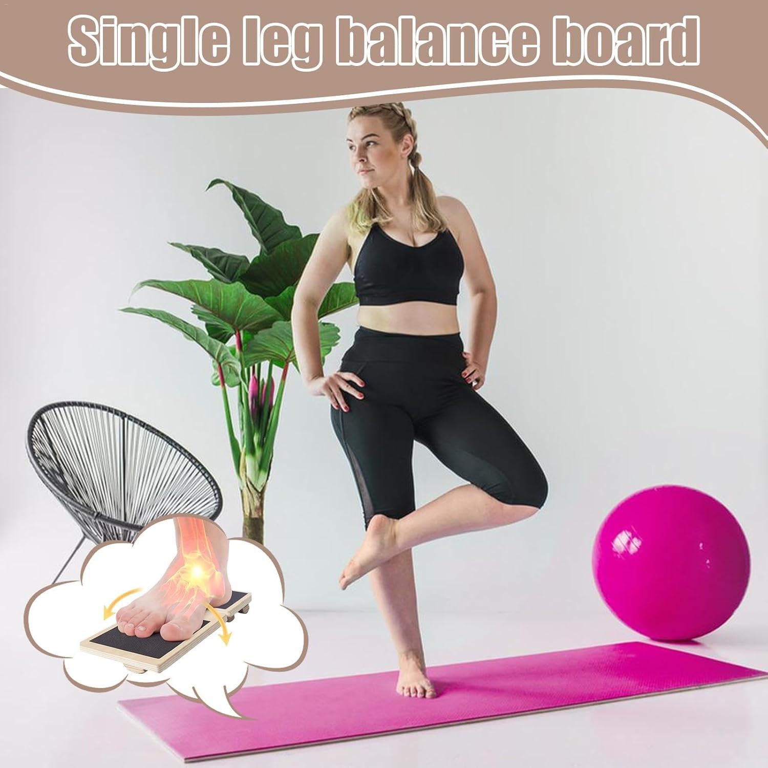 Wooden Foot Stretching Single Leg Balance Board