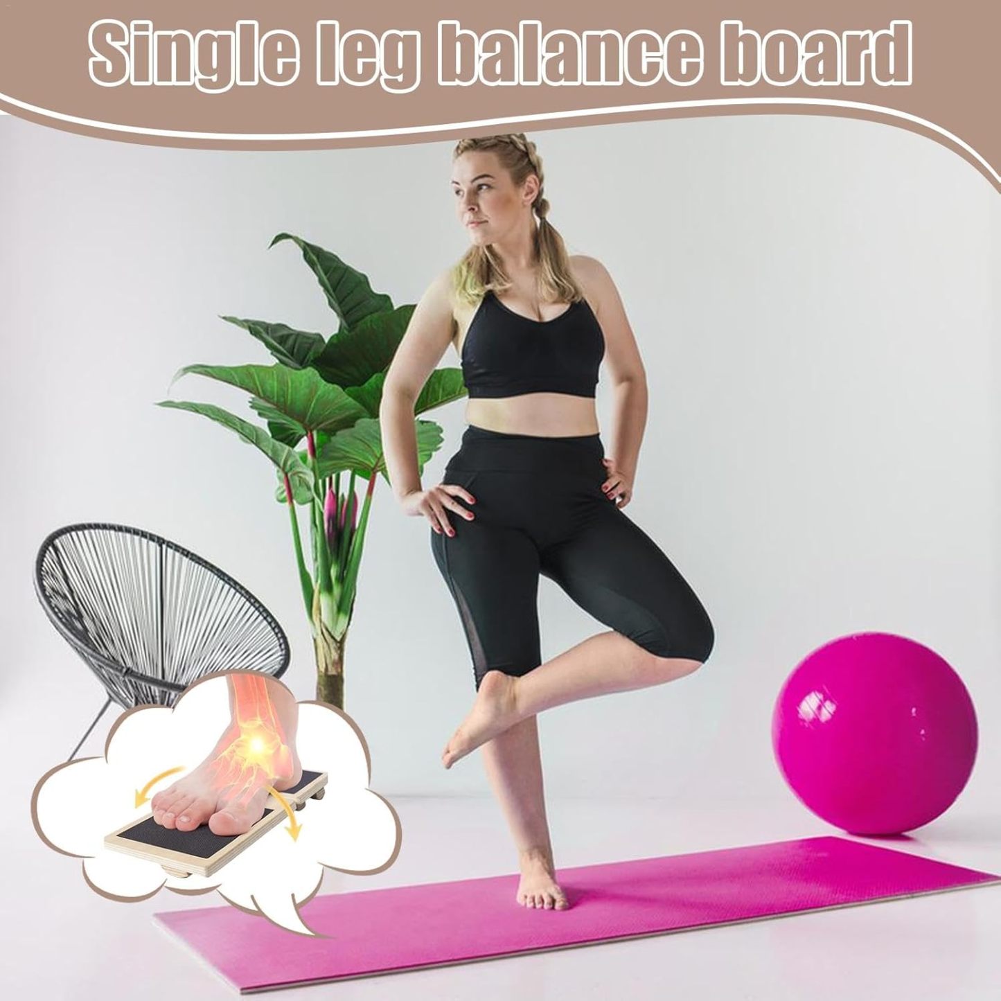 Wooden Foot Stretching Single Leg Balance Board