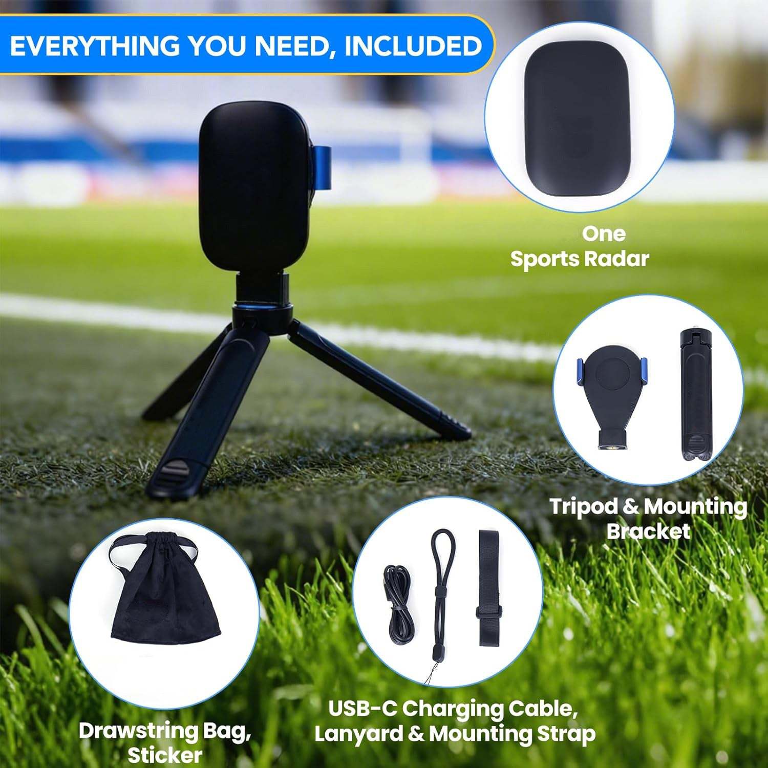 Sports Speed Radar Gun – Rechargeable Radar for Baseball, Softball & Golf