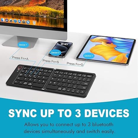 Compact wireless folding keyboard