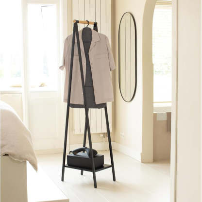 Folding Steam Ironing Board with Full-Length Hanger, 360° Rotating Hook, Space-Saving Design