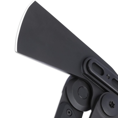 Compact black folding axe with a deadbolt lock