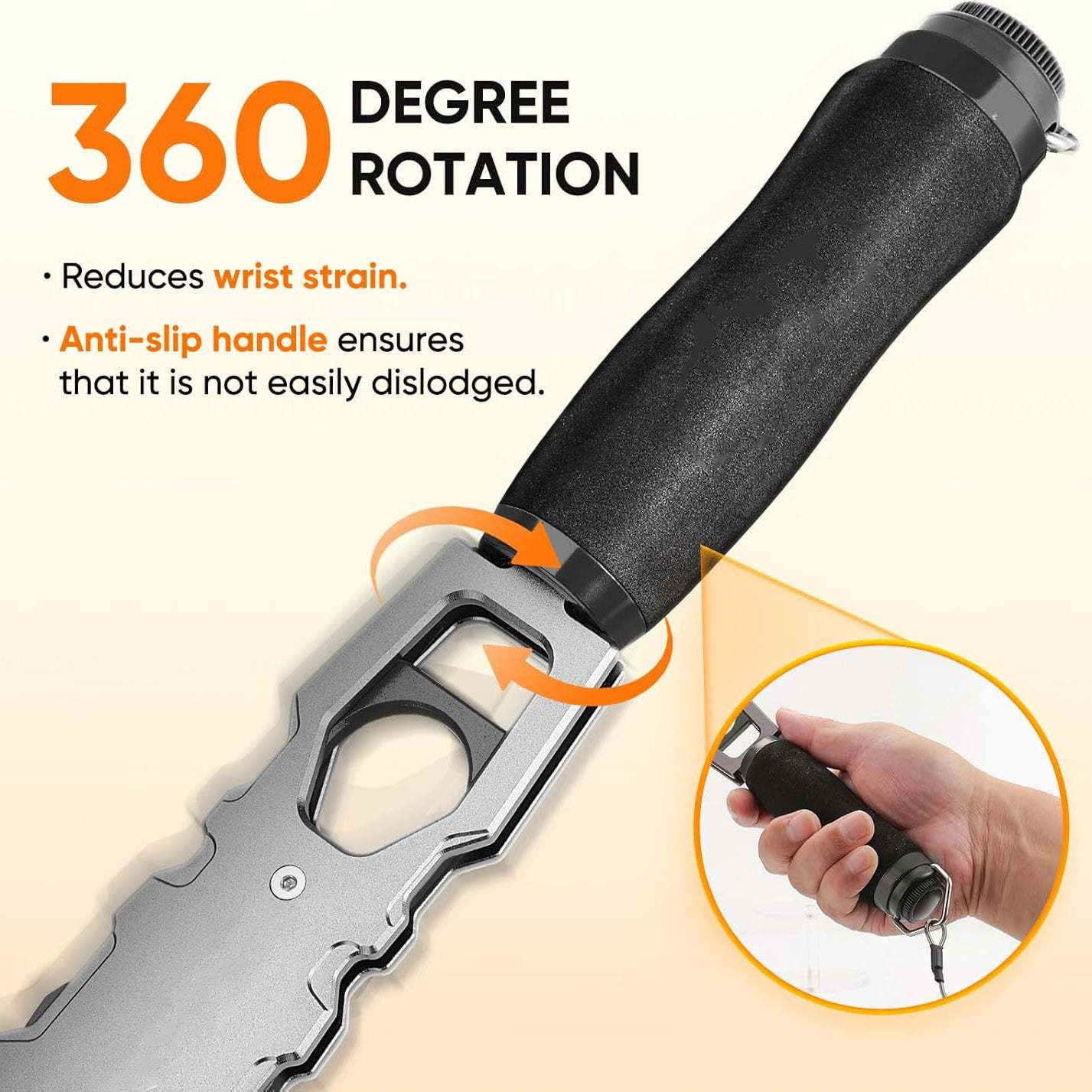 1.5-Inch Fish Lip Gripper with Scale – 360° Rotating Handle, Non-Slip Grip