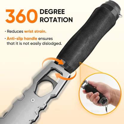 1.5-Inch Fish Lip Gripper with Scale – 360° Rotating Handle, Non-Slip Grip