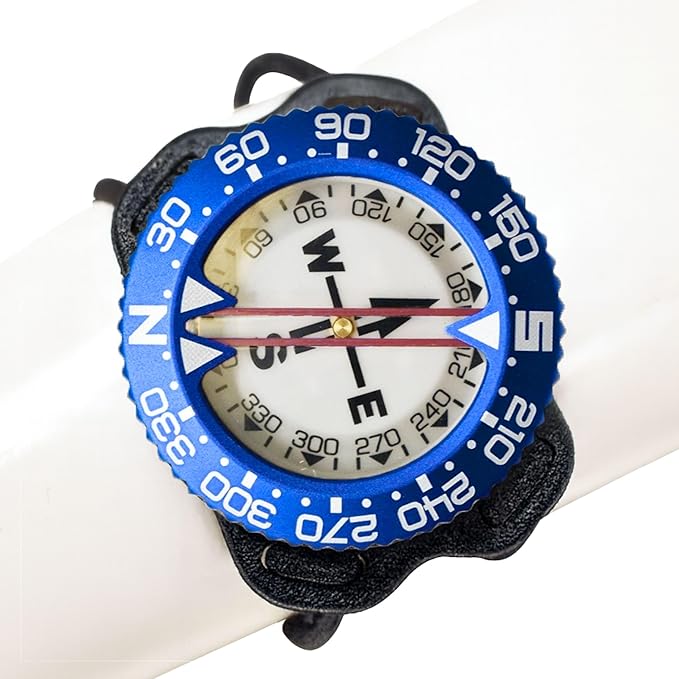 Diving compass (wrist strap/elastic cord fixed type)