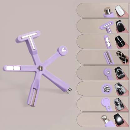 8-in-1 Cat Eye Nail Magnet – Heart, French, Grid, and Wide Light Effects Tool