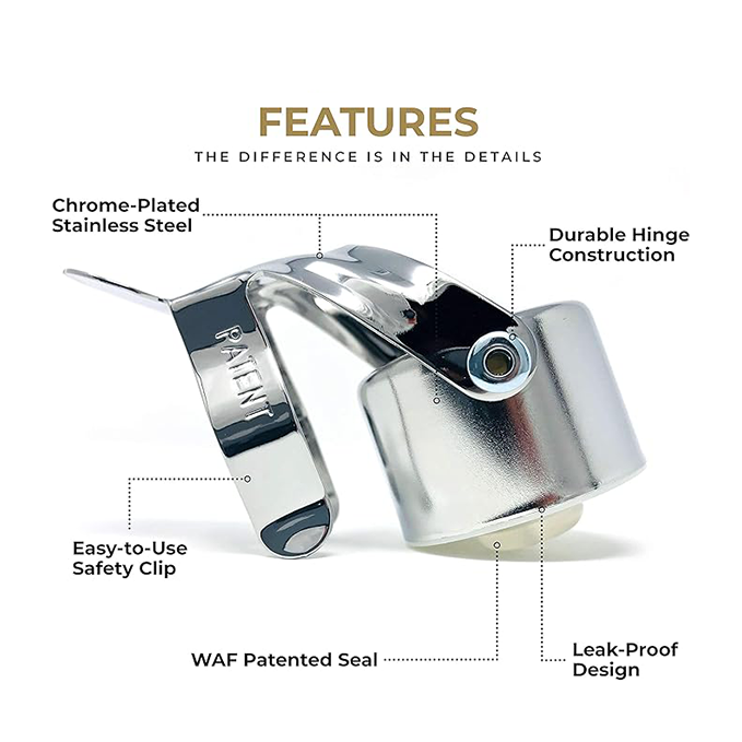 Professional WAF certified champagne stoppers