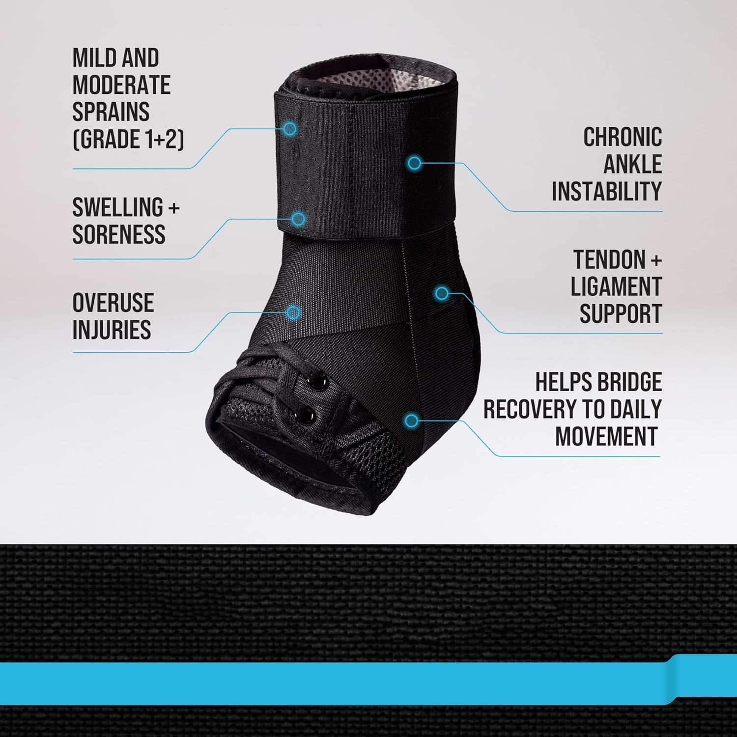 Unisex Ankle Support Brace – Adjustable Lace-Up Support with Lateral Stabilizers