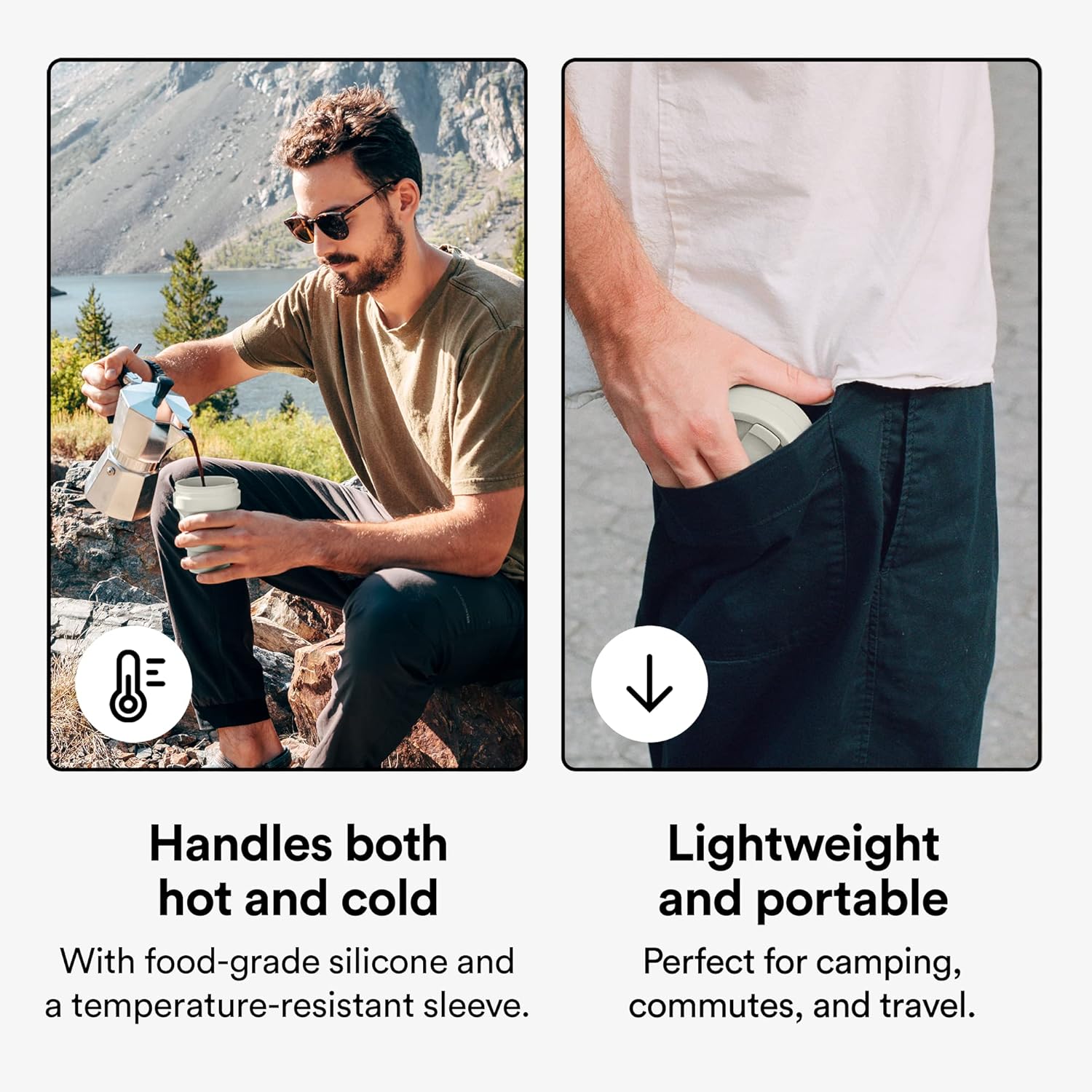 Collapsible Travel Cup – Reusable Pocket-Size Silicone Cup for Hot & Cold Drinks