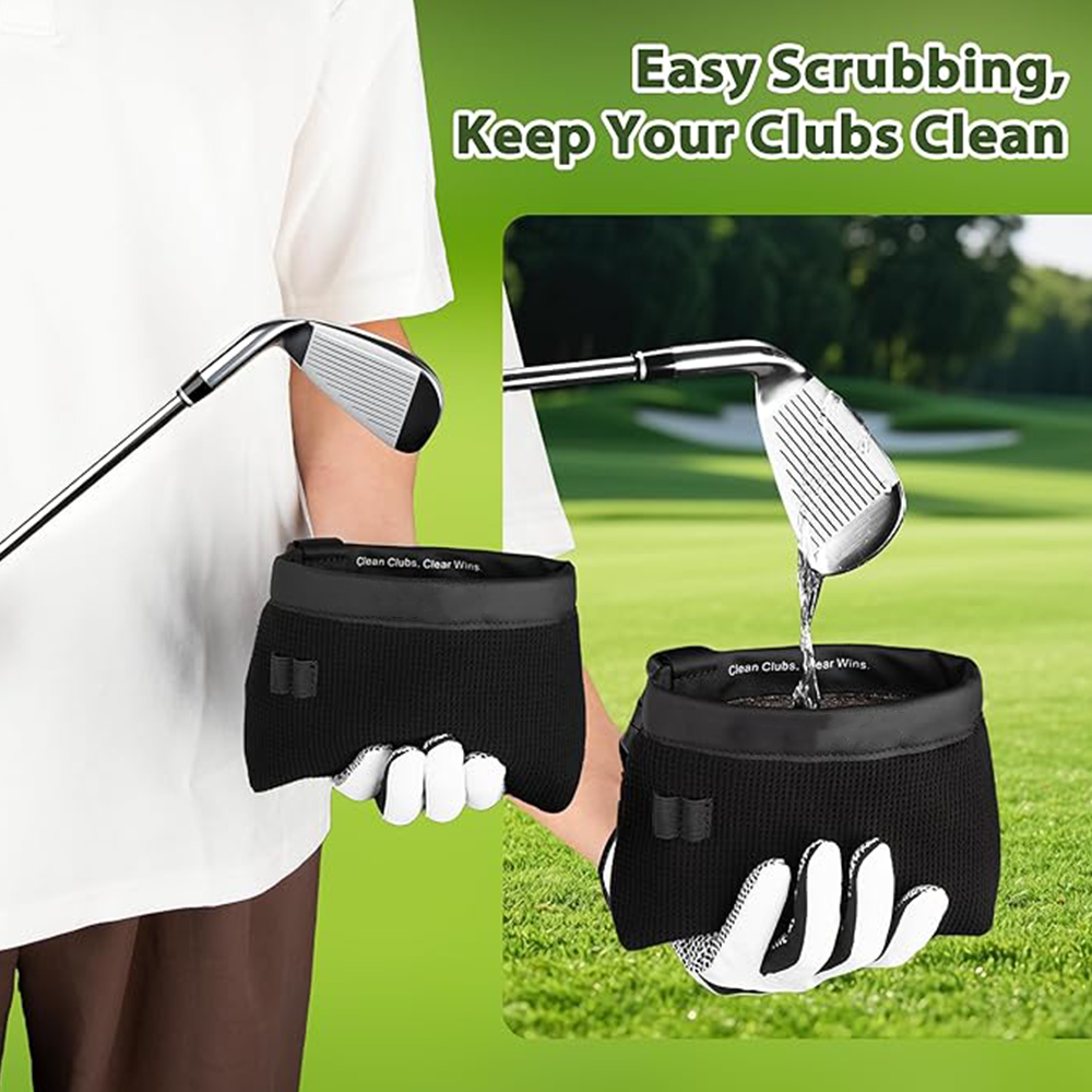 Golf clubs and ball cleaning kit