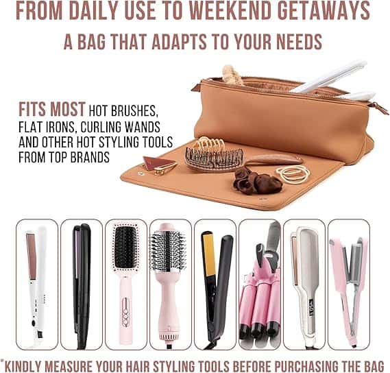 The All-in-One Heat-Resistant Travel Bag & Organizer for Hair Styling Tools.