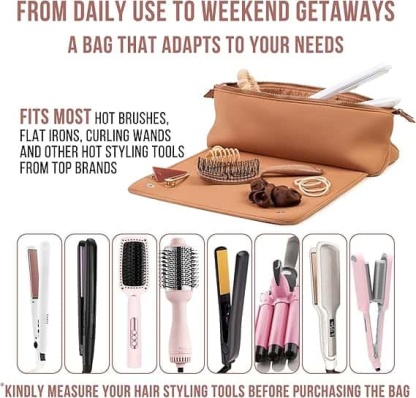 The All-in-One Heat-Resistant Travel Bag & Organizer for Hair Styling Tools.