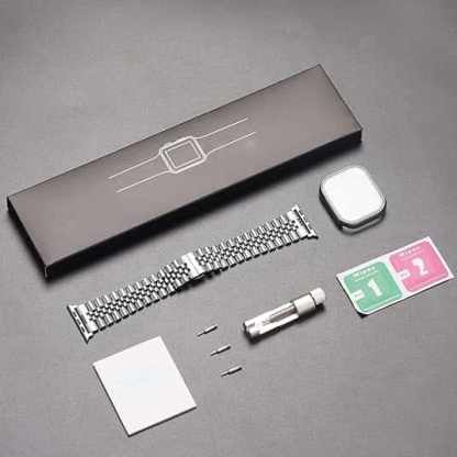 ✨ Stainless Steel Metal Band with Protective Case & Screen Protector ✨