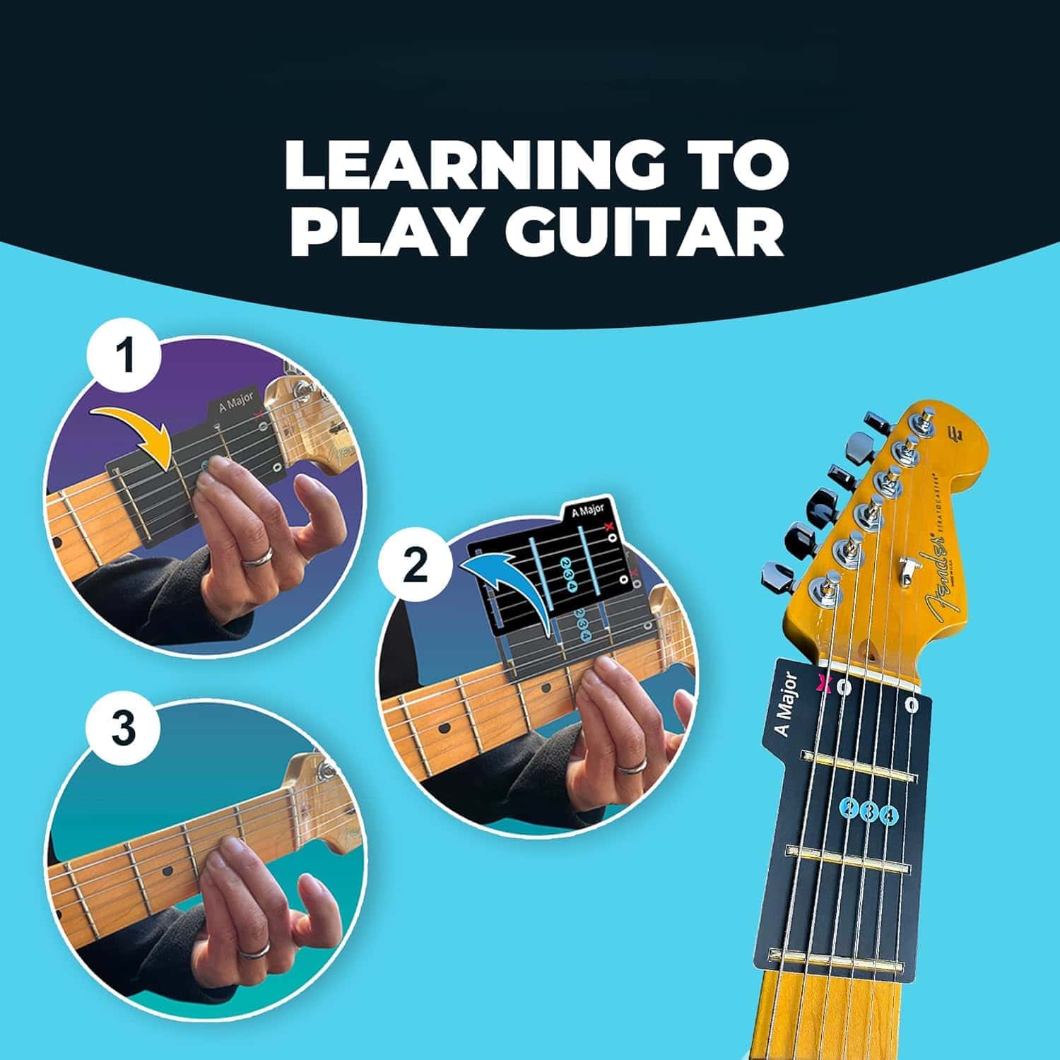 Instant Chord Cards Deluxe Edition with Carry Case – The On-the-Fretboard Learning System! 🎵