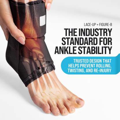 Unisex Ankle Support Brace – Adjustable Lace-Up Support with Lateral Stabilizers
